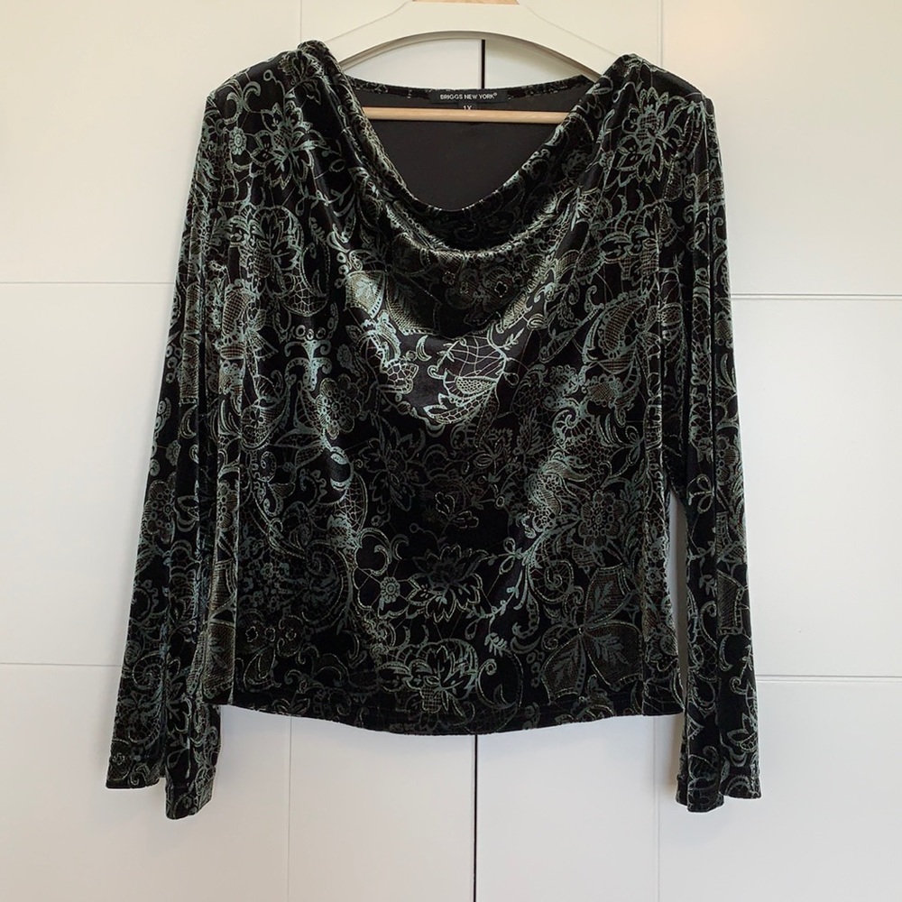 Briggs New York Women’s Top Blouse  1X Black